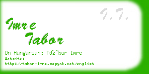 imre tabor business card